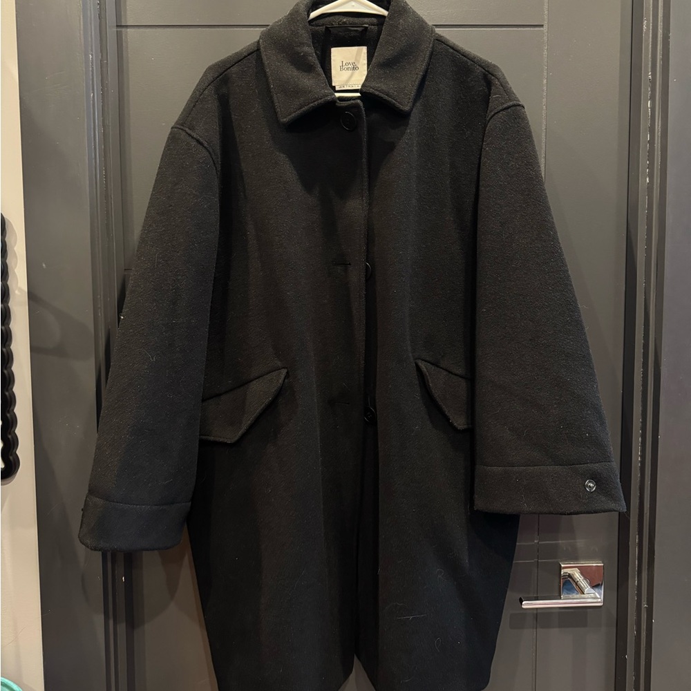 Love Bonito Black Pea Coat